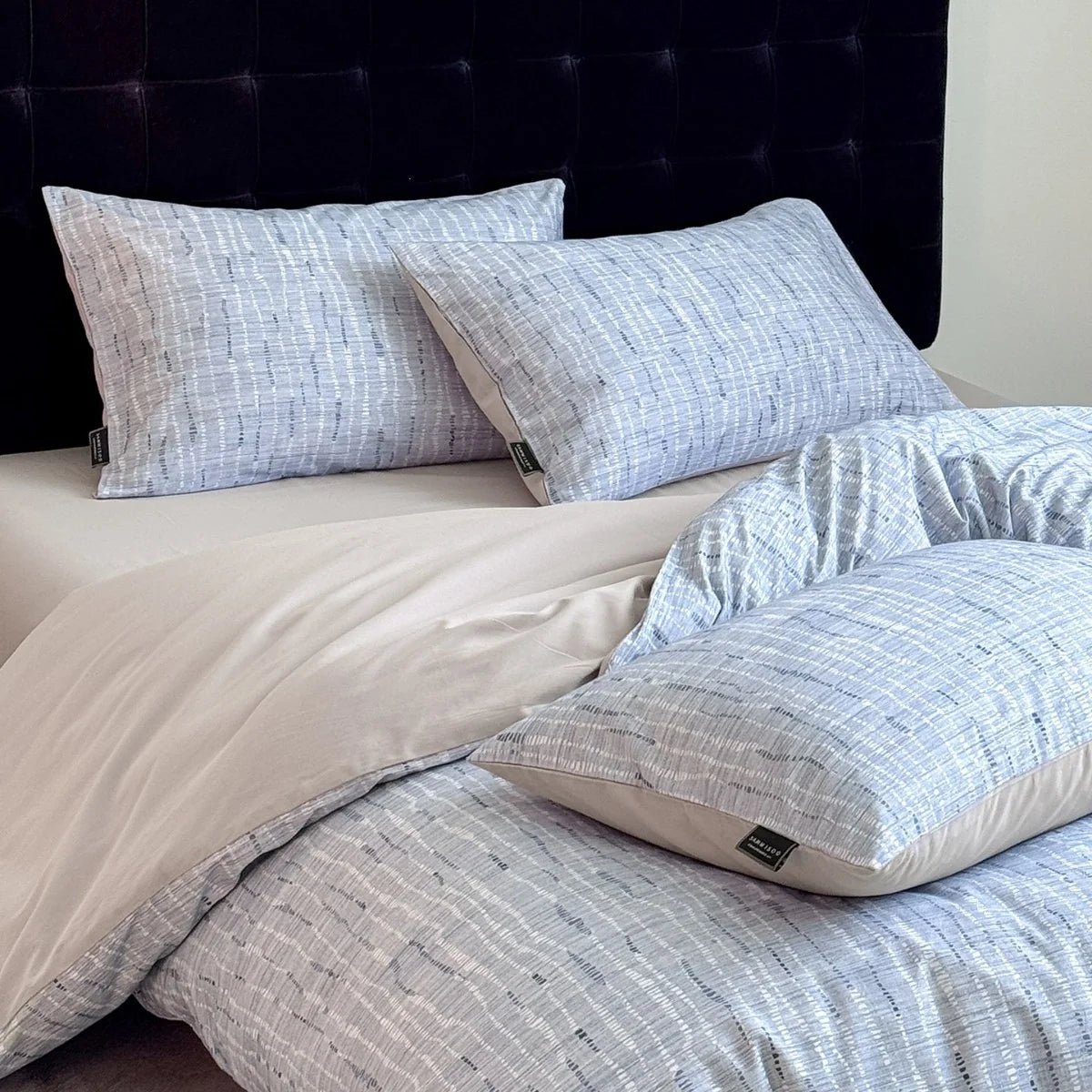 Duvet Cover Set Textured Brushed Cotton Blend Breathable