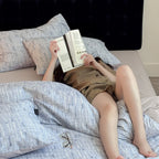 Duvet Cover Set Textured Brushed Cotton Blend Breathable