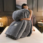 Duvet Cover Set Velvety Fleece Includes 2 Pillowcases