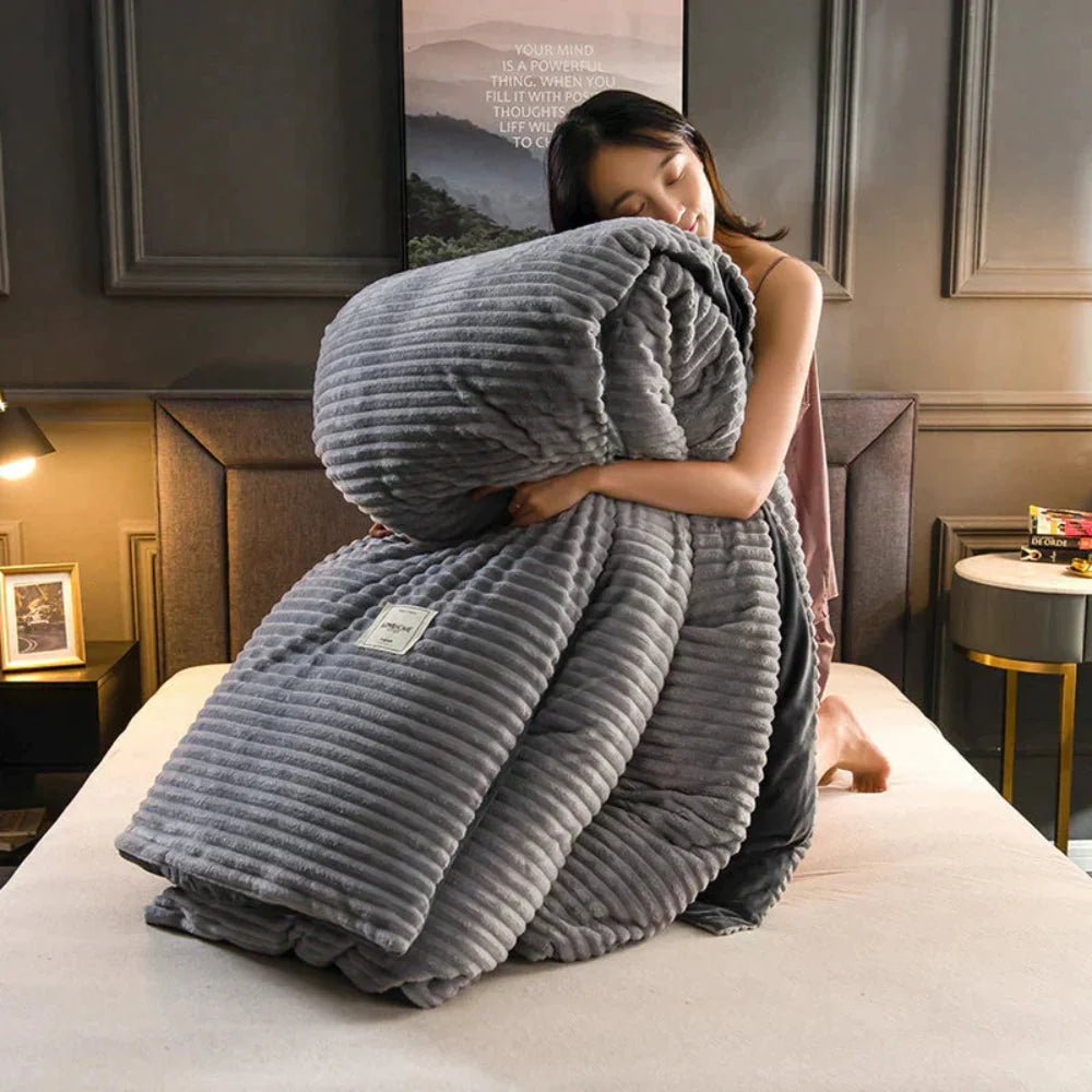 Duvet Cover Set Velvety Fleece Includes 2 Pillowcases