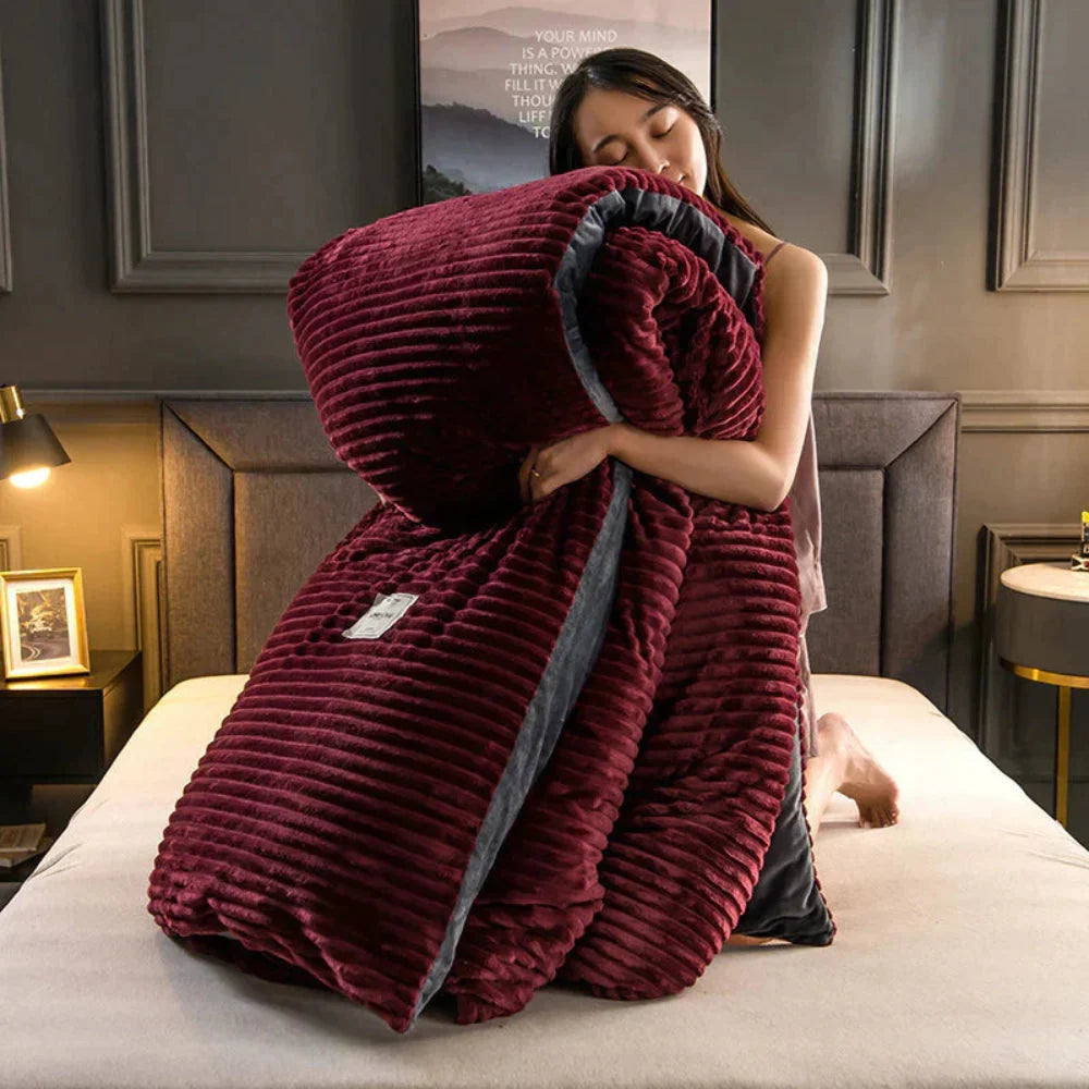 Duvet Cover Set Velvety Fleece Includes 2 Pillowcases