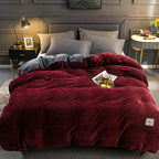 Duvet Cover Set Velvety Fleece Includes 2 Pillowcases