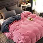Duvet Cover Set Velvety Fleece Includes 2 Pillowcases