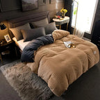 Duvet Cover Set Velvety Fleece Includes 2 Pillowcases
