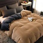 Duvet Cover Set Velvety Fleece Includes 2 Pillowcases