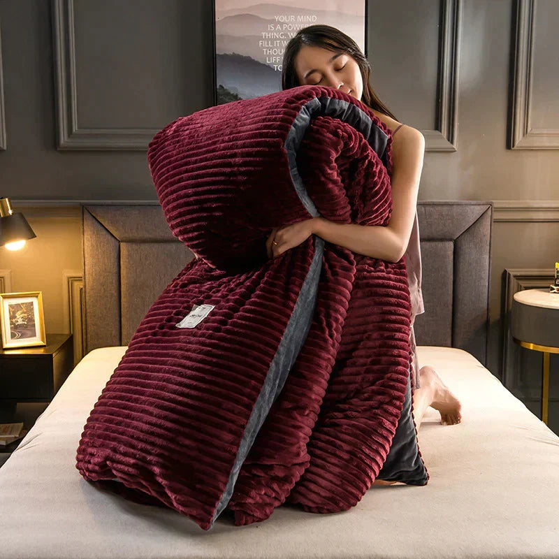 Duvet Cover Set Velvety Fleece Includes Two Pillowcases