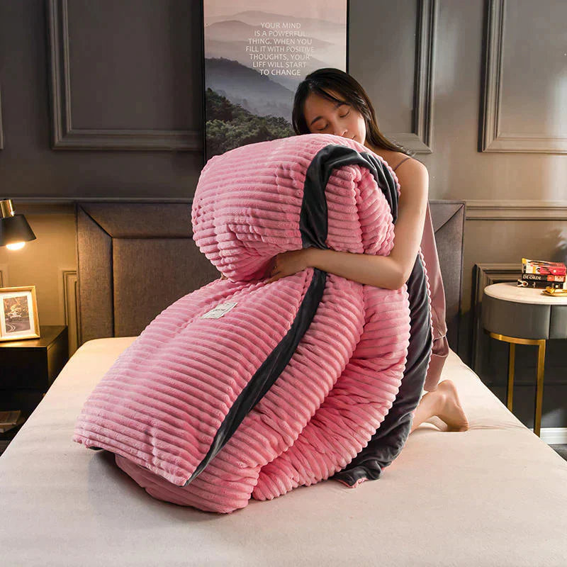 Duvet Cover Set Velvety Fleece Includes Two Pillowcases