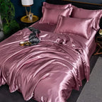 Duvet Cover Silky Satin Machine Washable Includes 2 Pillowcases
