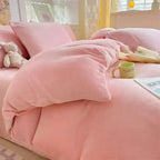 Duvet Cover Thick Plush Coral Fleece Winter Warmth