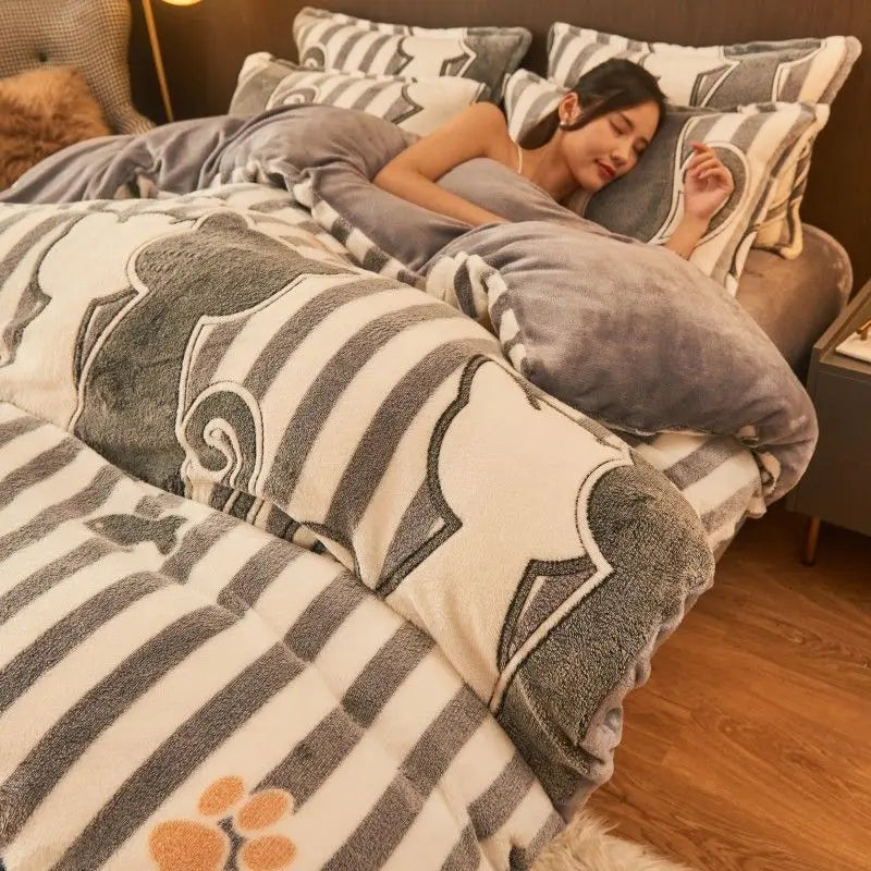 Duvet Cover Warm Flannel & Velvet Fleece