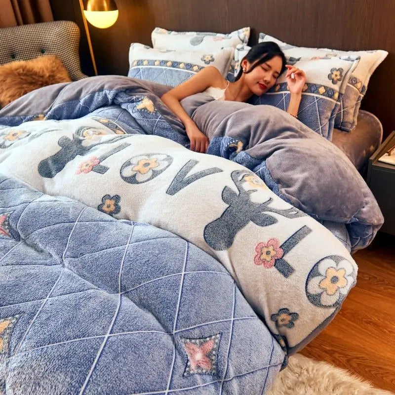 Duvet Cover Warm Flannel & Velvet Fleece