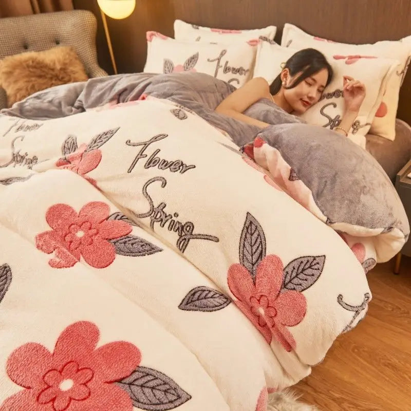 Duvet Cover Warm Flannel & Velvet Fleece
