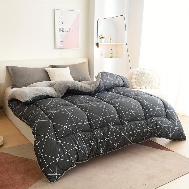 Duvet Insert All-Season Reversible Geometric Machine-Washable