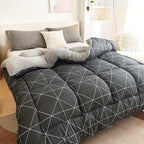Duvet Insert All-Season Reversible Geometric Machine-Washable