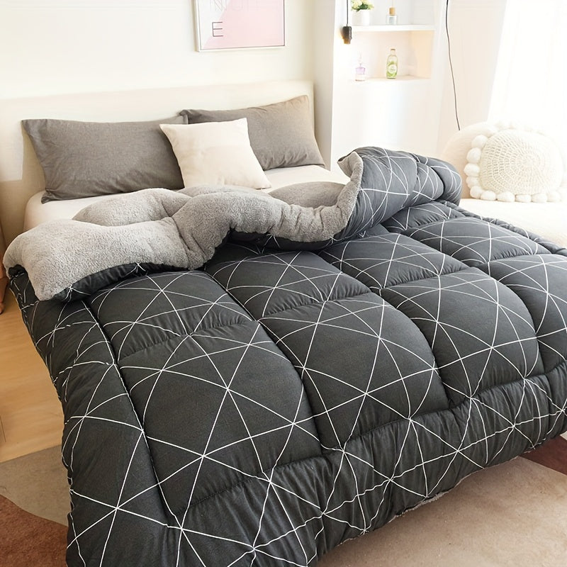 Duvet Insert All-Season Reversible Geometric Machine-Washable