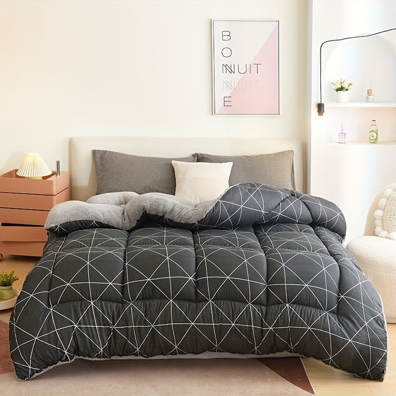 Duvet Insert All-Season Reversible Geometric Machine-Washable