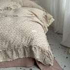 Duvet & Pillowcase Set Cotton Cambric Ruffled & Lace