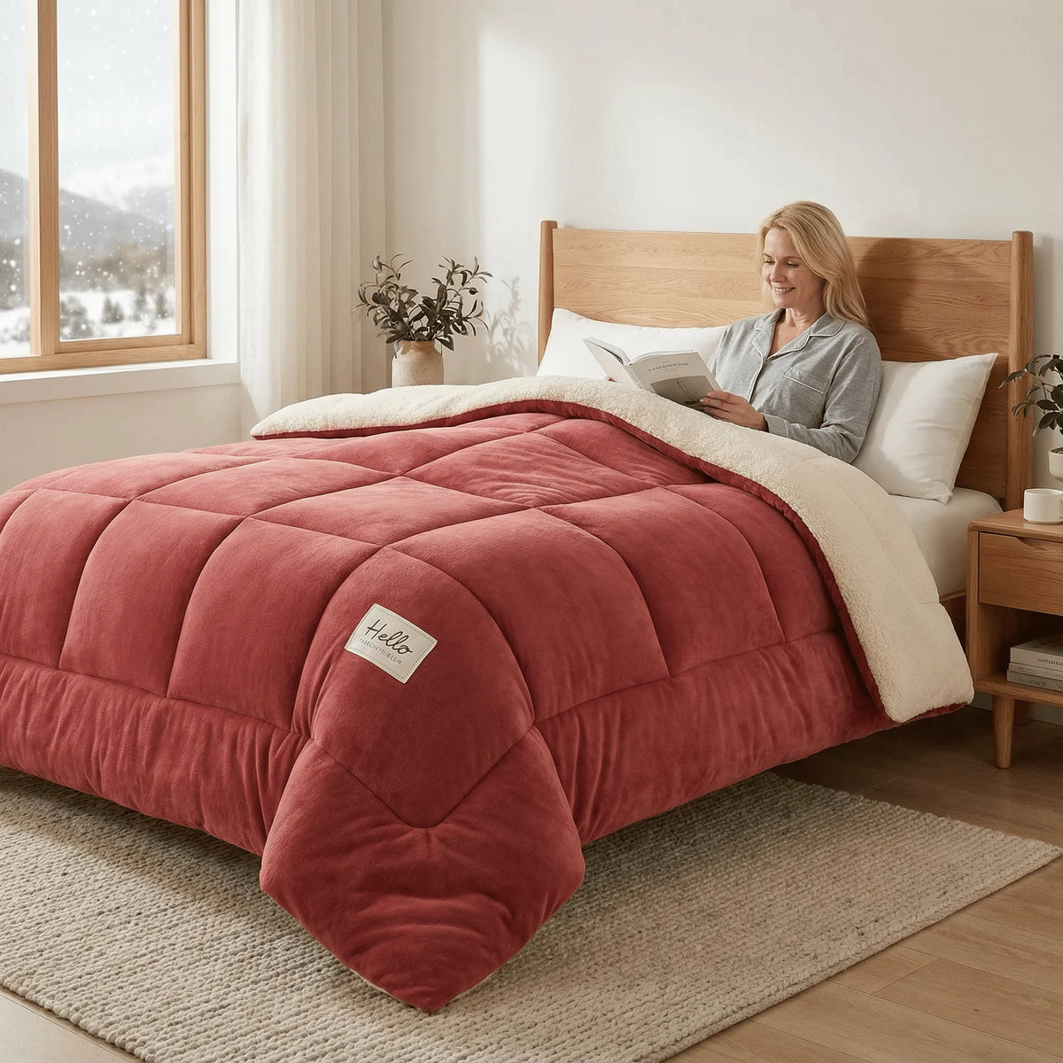 Duvet Reversible Sherpa Fleece & Velvet Year-Round