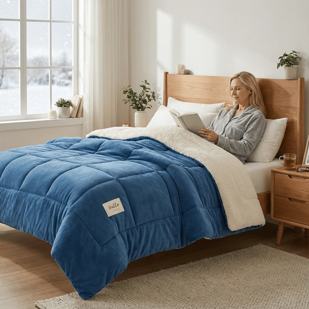 Duvet Reversible Sherpa Fleece & Velvet Year-Round