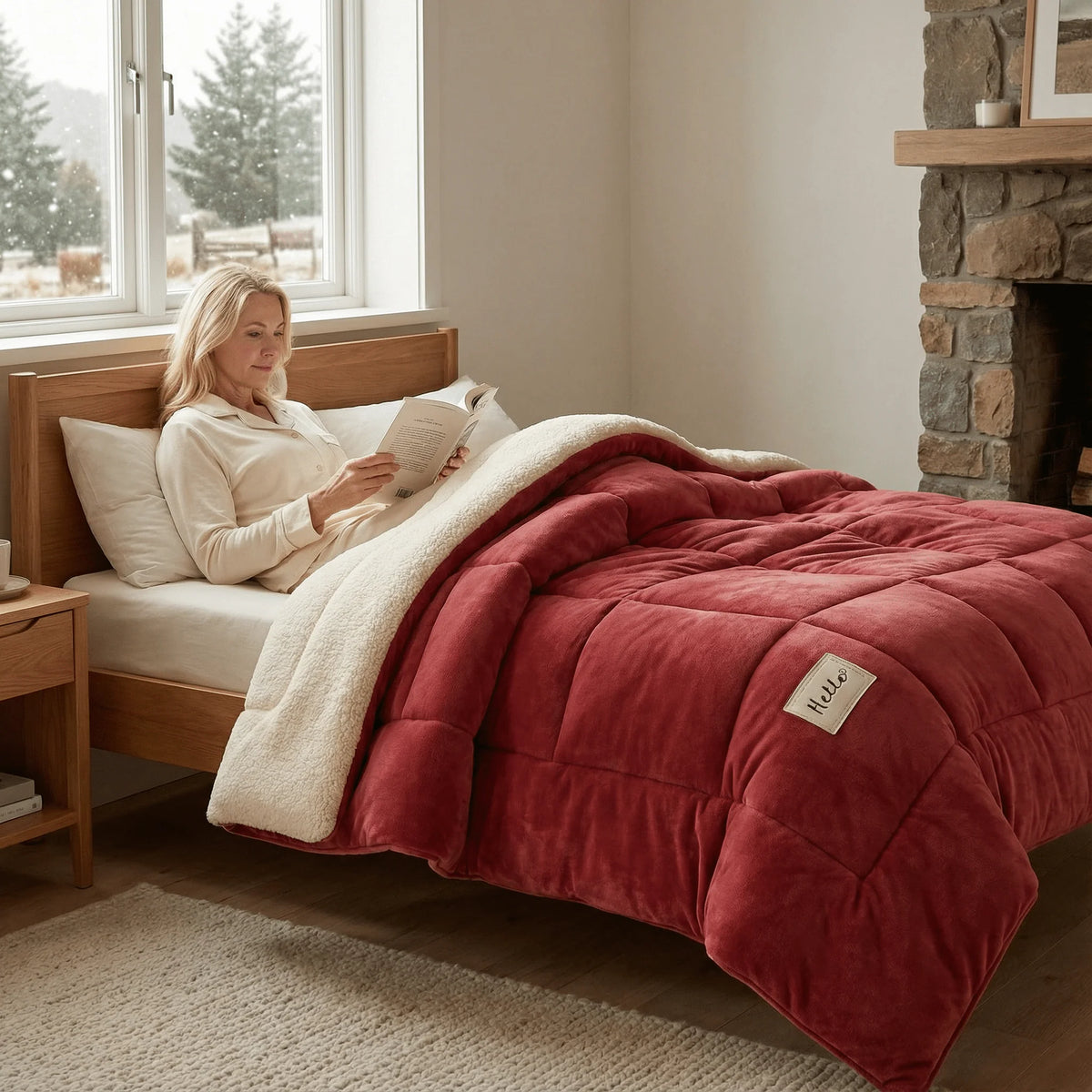 Duvet Reversible Sherpa Fleece & Velvet Year-Round