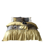 Duvet Set Reversible Cotton Satin Floral Jacquard & Velvet Piping