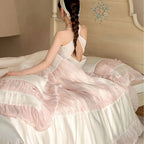 Duvet Set Ruffle & Pleat Pearl Accents 4-Piece