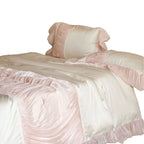Duvet Set Ruffle & Pleat Pearl Accents 4-Piece