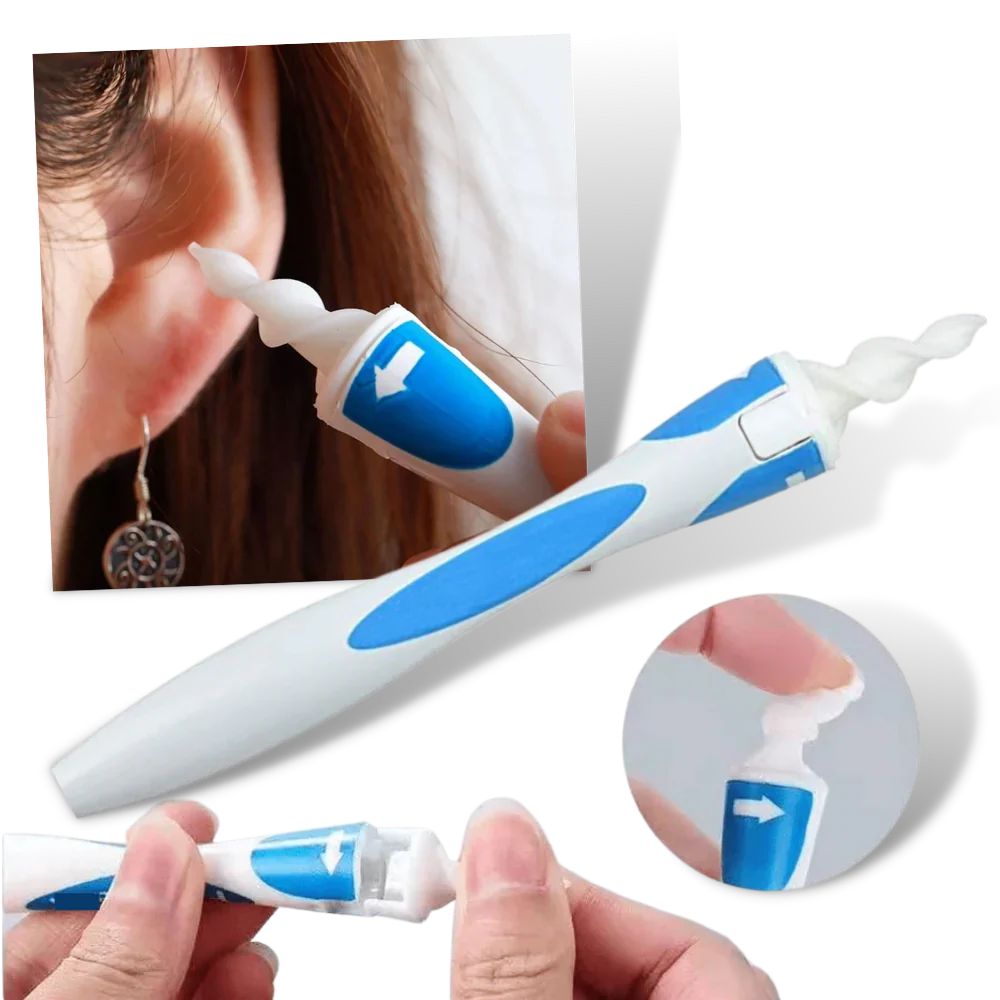 Ear Cleaner Silicone Spiral Reusable Handle 16 Replaceable Tips