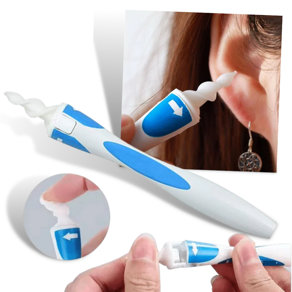 Ear Cleaner Silicone Spiral Reusable Handle 16 Replaceable Tips
