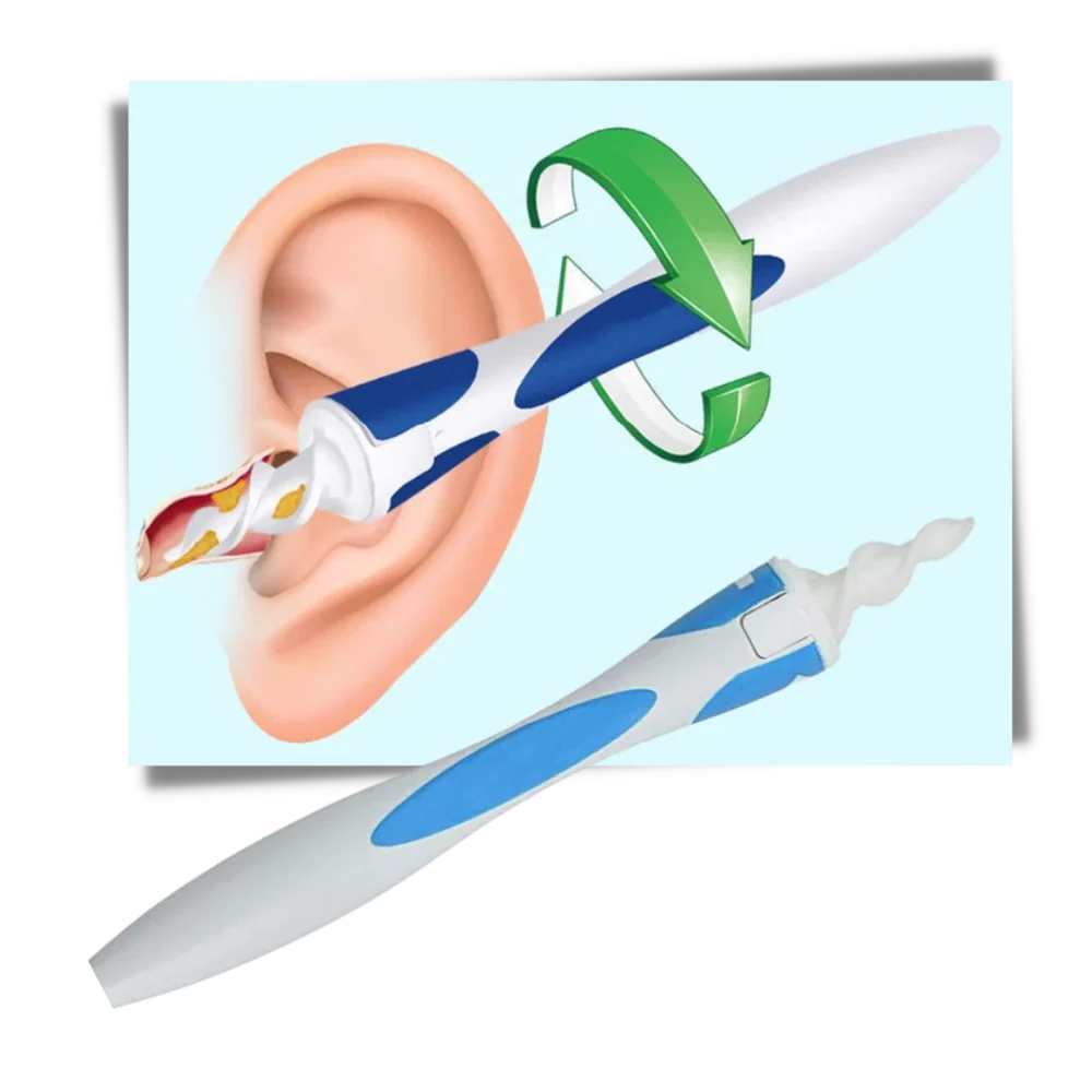 Ear Cleaner Silicone Spiral Reusable Handle 16 Replaceable Tips
