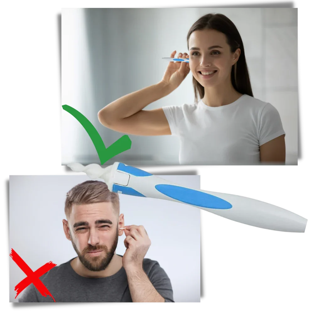 Ear Cleaner Silicone Spiral Reusable Handle 16 Replaceable Tips