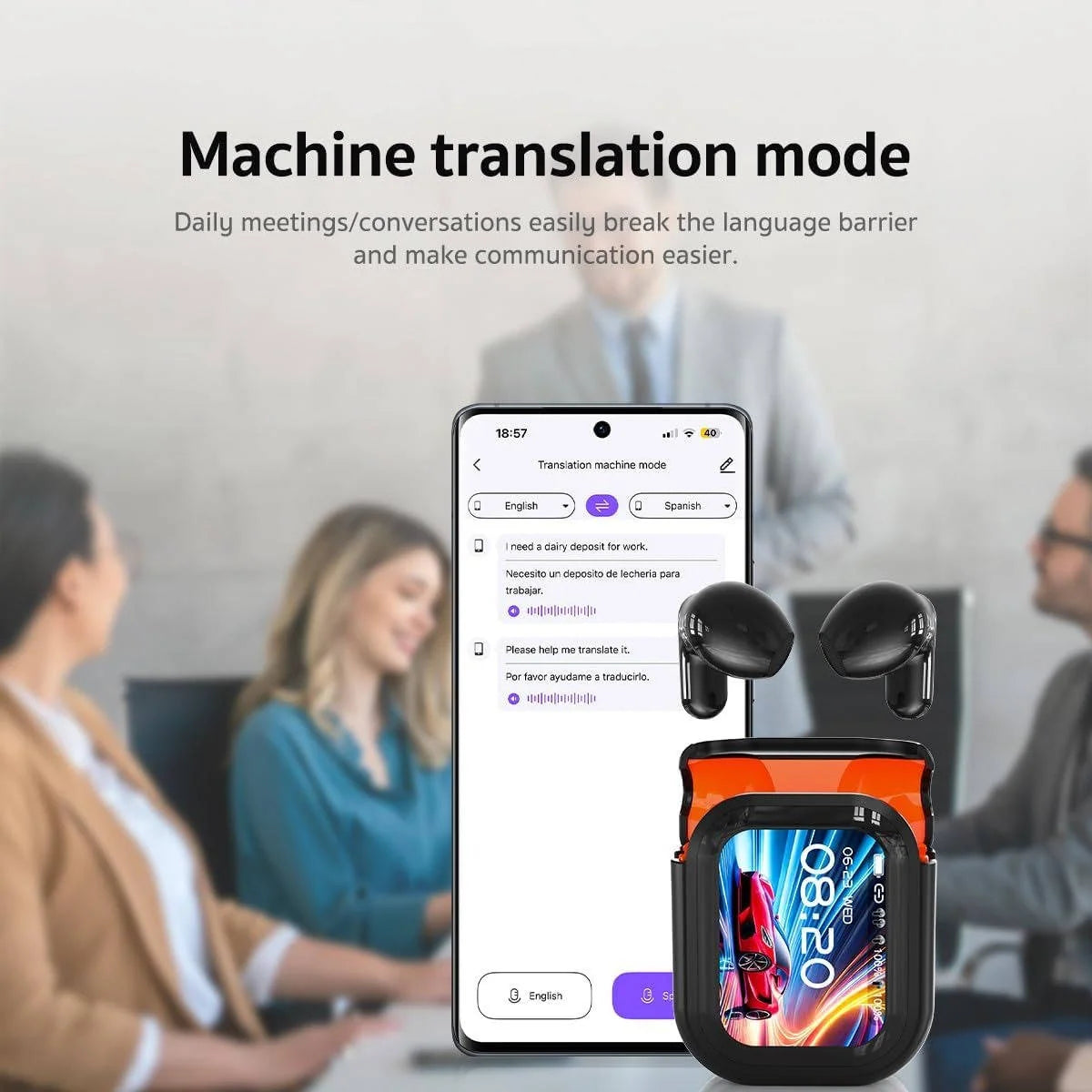Earbuds Real-Time Translation Bluetooth 6.0 & Touch Controls