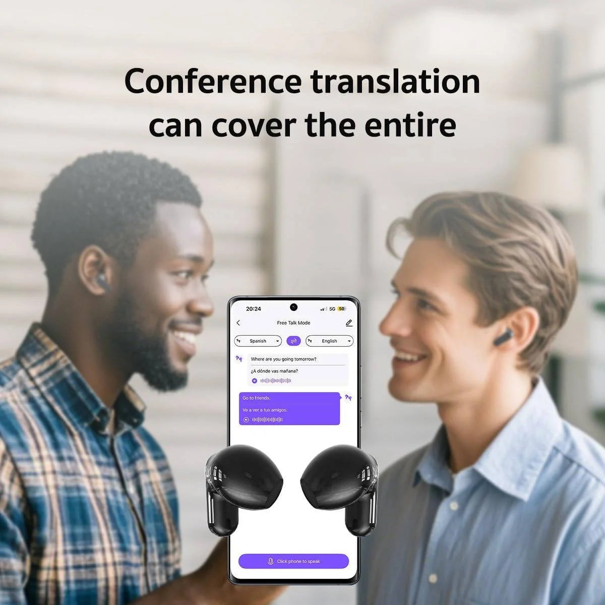 Earbuds Real-Time Translation Bluetooth 6.0 & Touch Controls