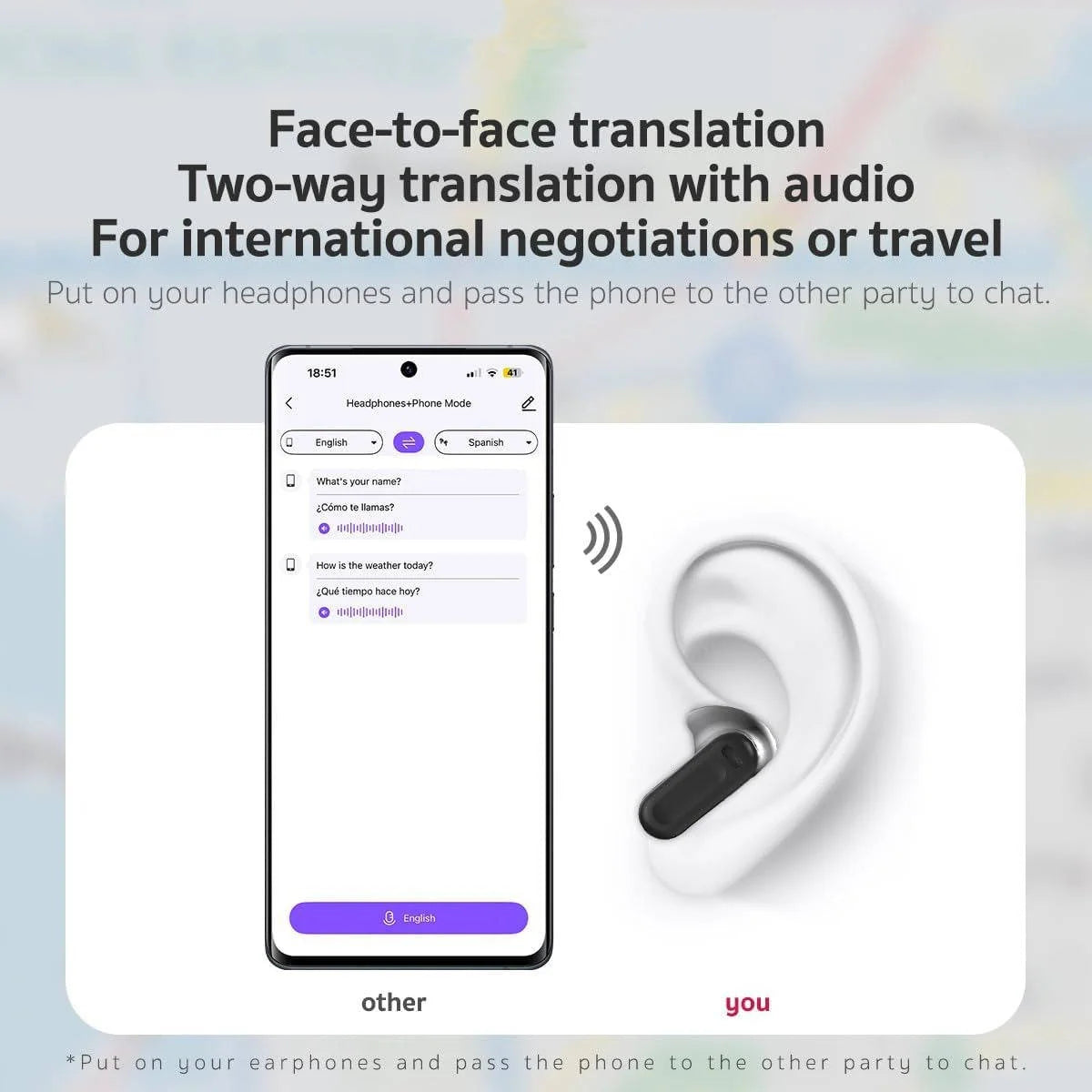 Earbuds Real-Time Translation Bluetooth 6.0 & Touch Controls