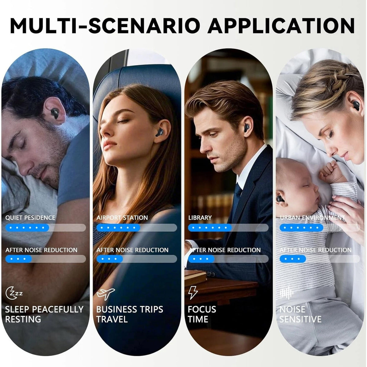 Earplugs High-Fidelity Soft Silicone 50dB Noise Reduction