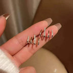 Earrings Four-Claw Layered Zirconia Accents Hypoallergenic