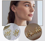 Earrings Four-Claw Layered Zirconia Accents Hypoallergenic