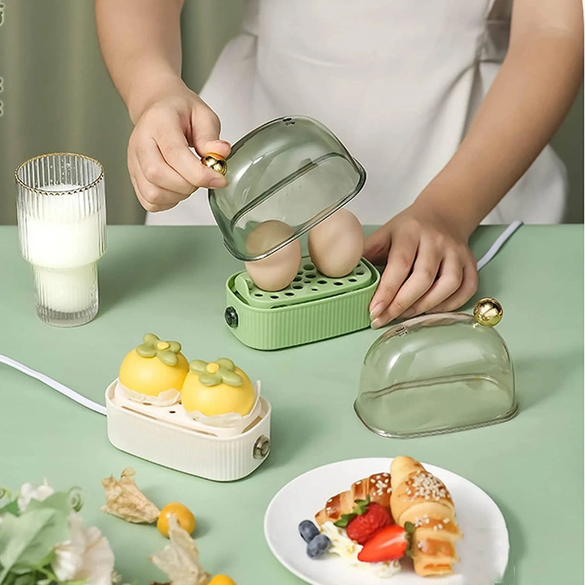 Egg Cooker Electric 2-Egg Automatic Shutoff Countertop