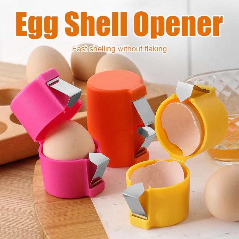 Egg Cracker Press Ergonomic Grip Stainless Steel