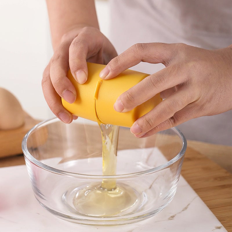 Egg Cracker Press Ergonomic Grip Stainless Steel