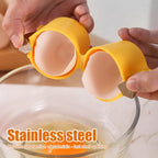 Egg Cracker Press Ergonomic Grip Stainless Steel