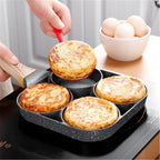 Egg Pan Four-Hole Aluminum Silicone Spatula & Brush