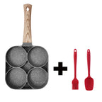 Egg Pan Four-Hole Aluminum Silicone Spatula & Brush