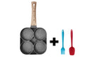 Egg Pan Four-Hole Aluminum Silicone Spatula & Brush