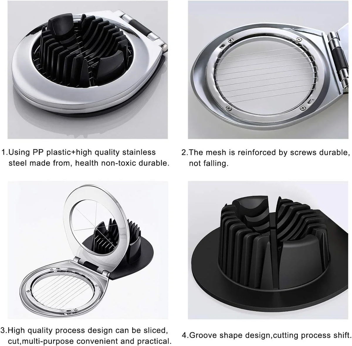Egg Slicer 3 Cutting Styles Stainless Steel Wires