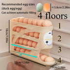 Egg Storage Organizer 4-Tier Automatic Rolling Holds 24 Eggs