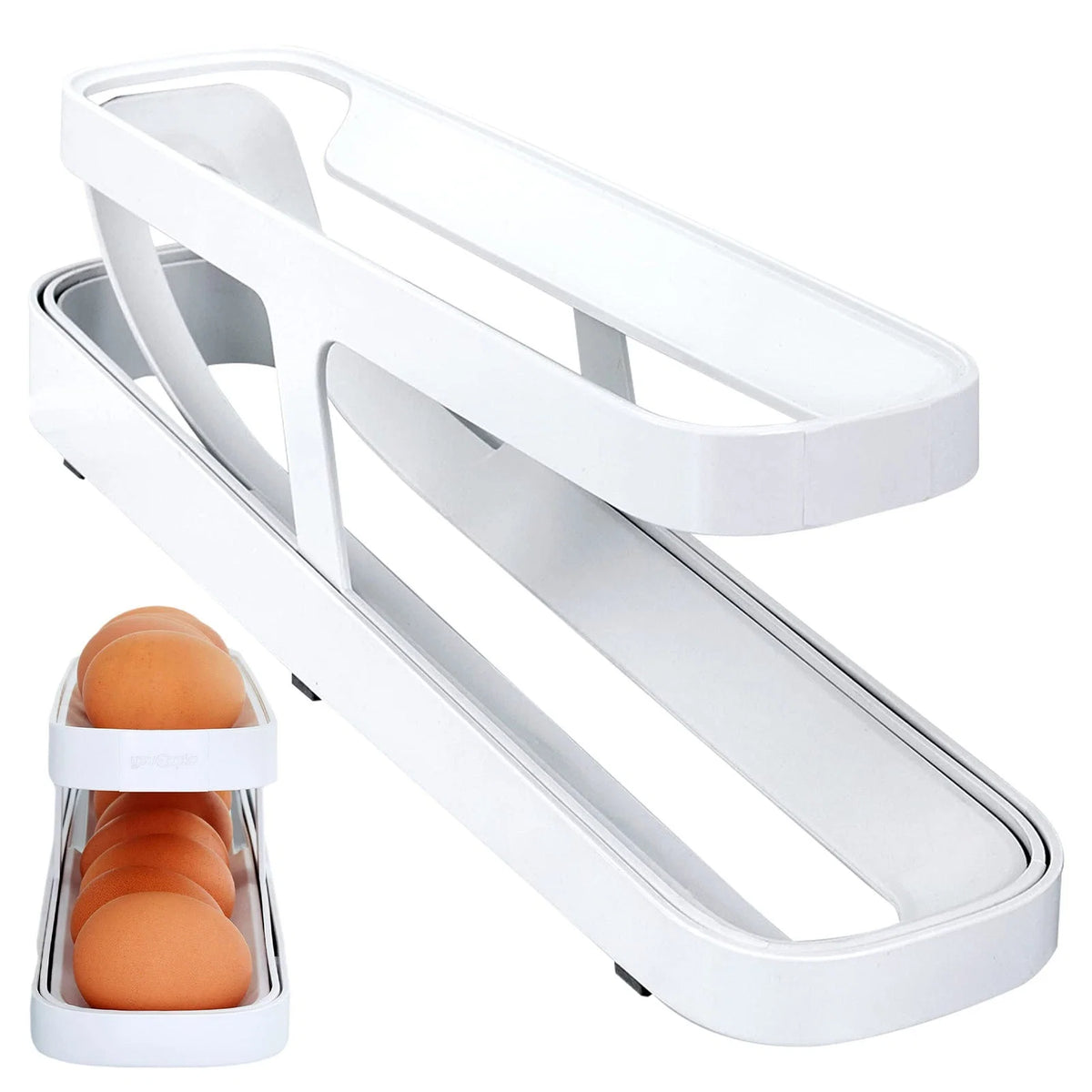 Egg Storage Rack Gravity-Fed Two-Tier Holds 14 Eggs