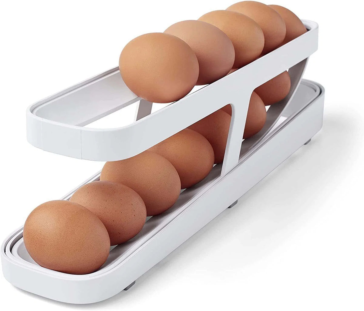 Egg Storage Rack Gravity-Fed Two-Tier Holds 14 Eggs
