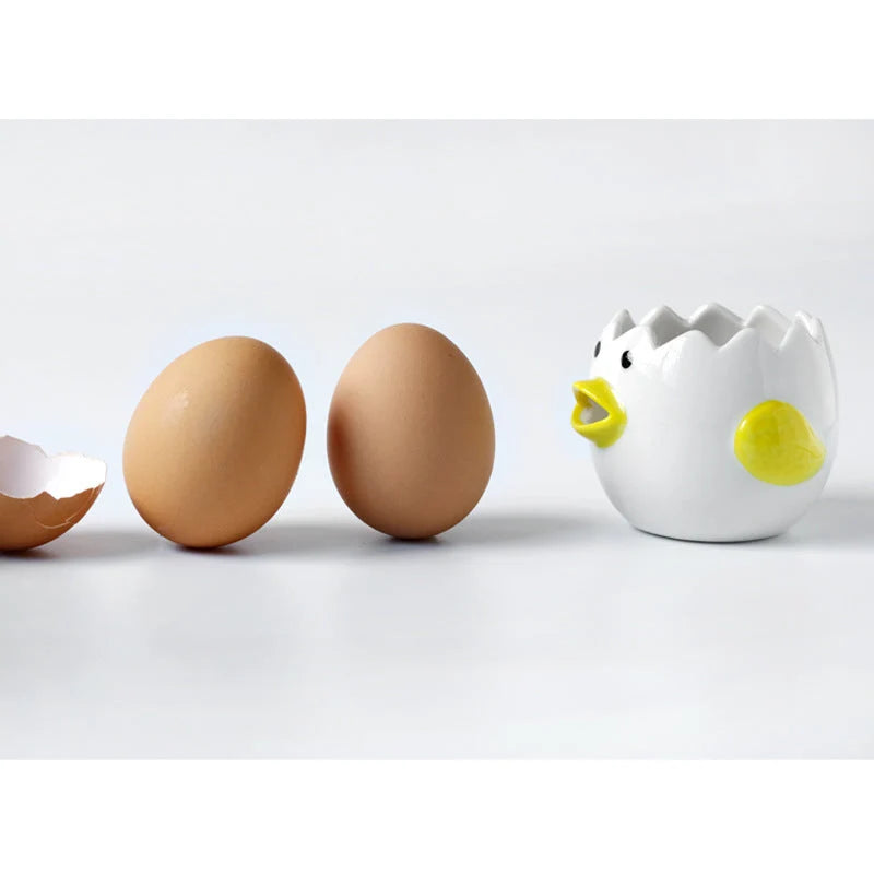 Egg White Separator Ceramic Hand-Painted Chicken Design Dishwasher Safe