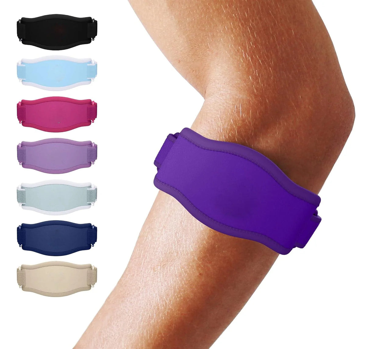 Elbow Compression Brace Three Adjustable Straps Non-Slip Moisture-Wicking